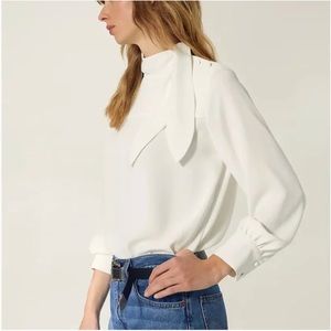 Aritzia Trapeze blouse white